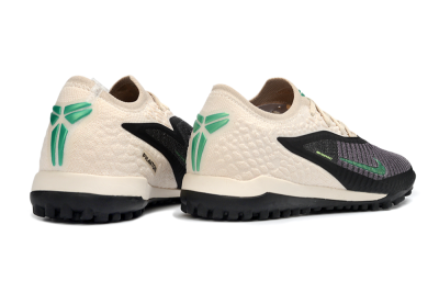Nike Phantom 6 Elite Low TF Artificial Turf Soccer Shoes - Beige/Charcoal Gray/Lime Green