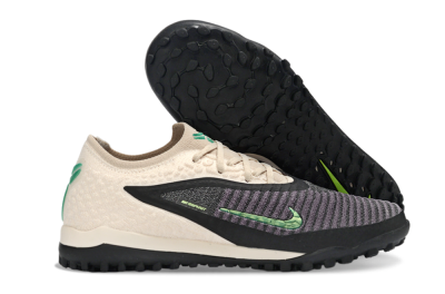 Nike Phantom 6 Elite Low TF Artificial Turf Soccer Shoes - Beige/Charcoal Gray/Lime Green