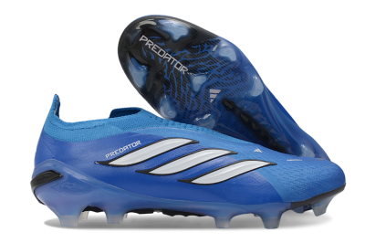 Adidas Predator 26 Elite Laceless FG Firm Ground Soccer Cleats - Blue/Electric Blue/Deep Ocean