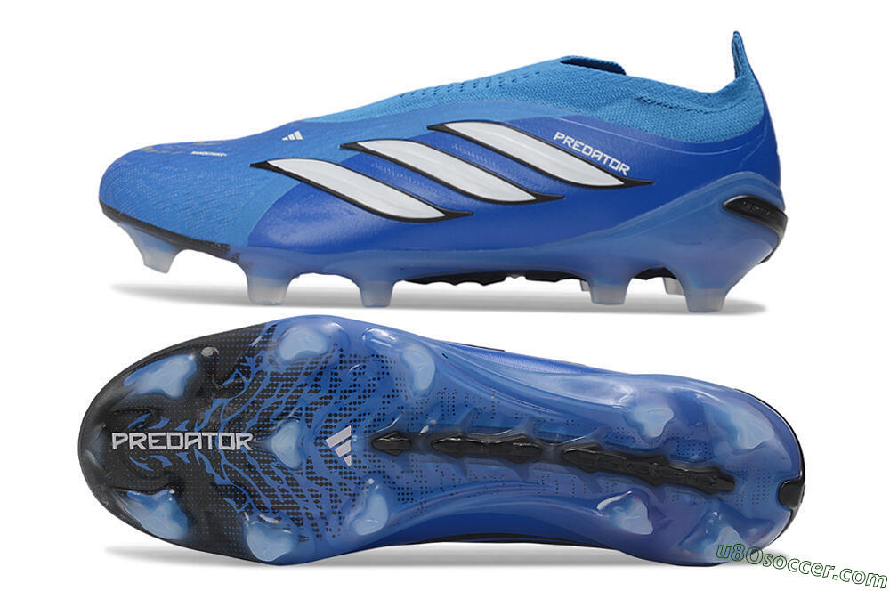 Adidas Predator 26 Elite Laceless FG Firm Ground Soccer Cleats - Blue/Electric Blue/Deep Ocean 0