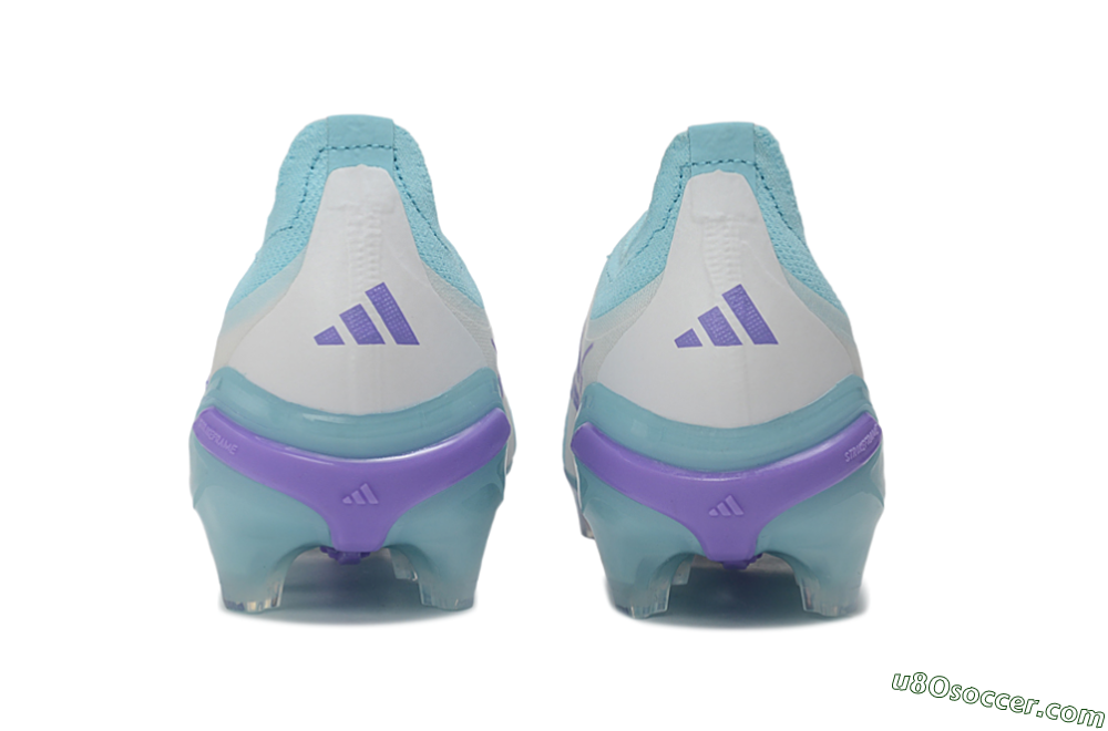 Adidas Predator 26 Elite Laceless FG Firm Ground Soccer Cleats - Aqua/Sky Blue/Lavender 5