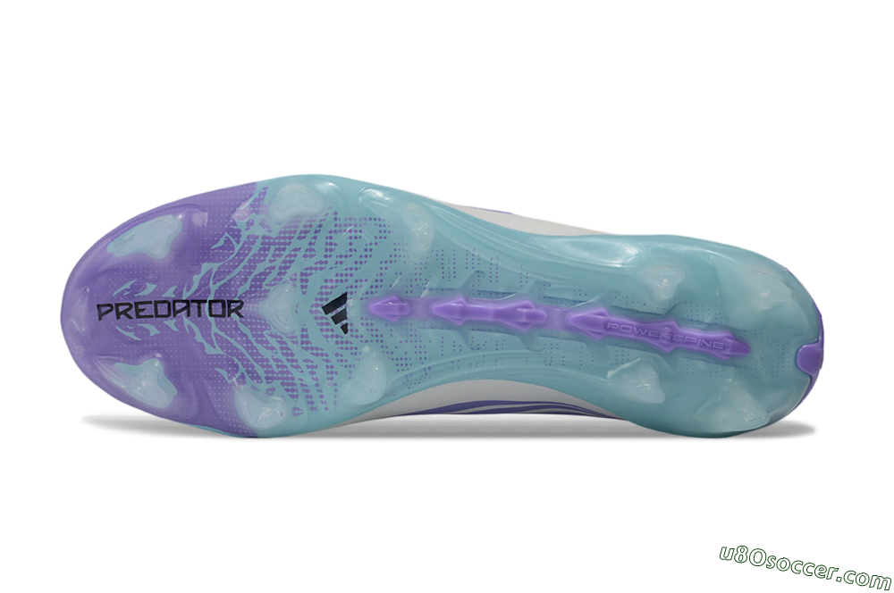Adidas Predator 26 Elite Laceless FG Firm Ground Soccer Cleats - Aqua/Sky Blue/Lavender 6