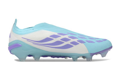 Adidas Predator 26 Elite Laceless FG Firm Ground Soccer Cleats - Aqua/Sky Blue/Lavender