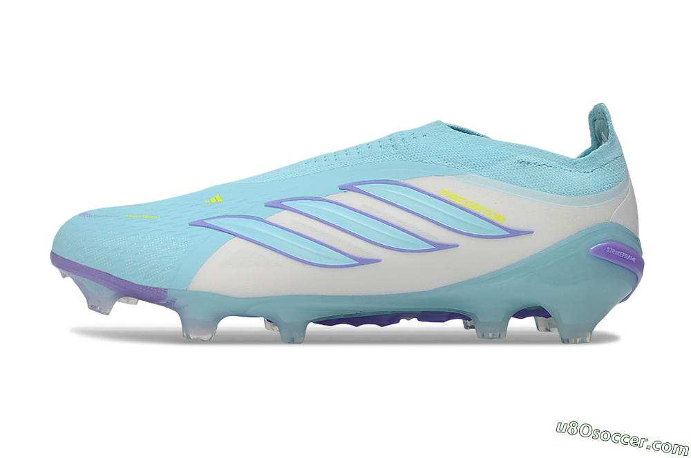 Adidas Predator 26 Elite Laceless FG Firm Ground Soccer Cleats - Aqua/Sky Blue/Lavender 2