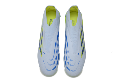 Adidas Predator 26 Elite Laceless FG Firm Ground Soccer Cleats - Grey/Neon Yellow/Blue