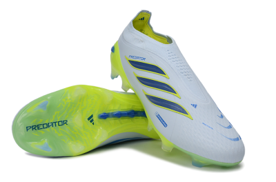 Adidas Predator 26 Elite Laceless FG Firm Ground Soccer Cleats - Grey/Neon Yellow/Blue