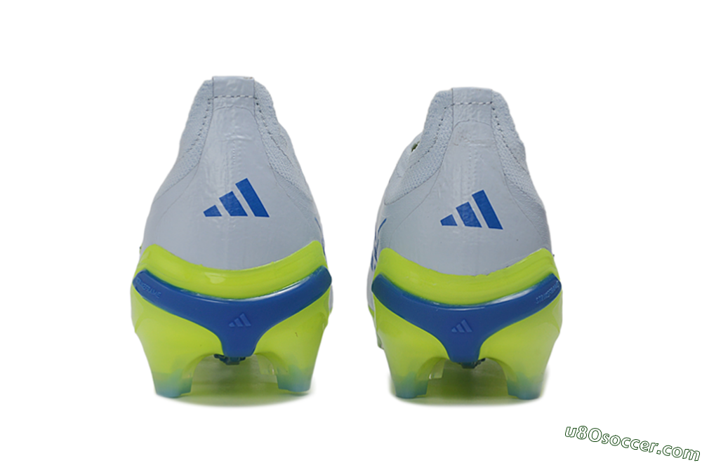 Adidas Predator 26 Elite Laceless FG Firm Ground Soccer Cleats - Grey/Neon Yellow/Blue 5