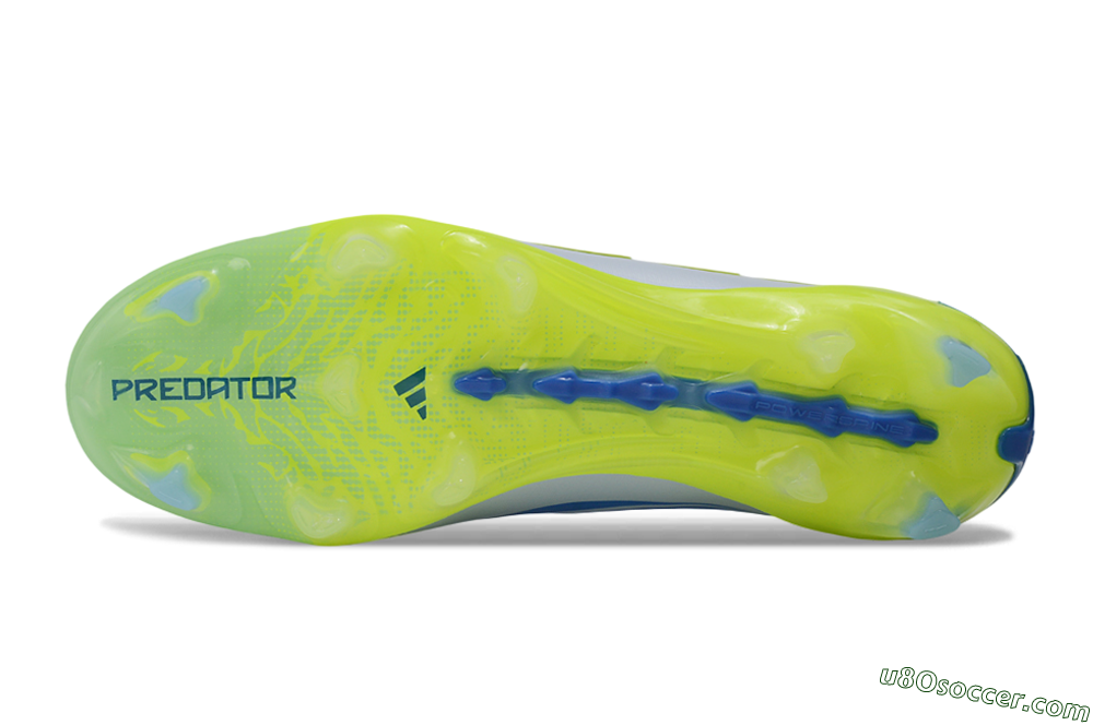 Adidas Predator 26 Elite Laceless FG Firm Ground Soccer Cleats - Grey/Neon Yellow/Blue 6