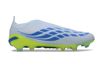 Adidas Predator 26 Elite Laceless FG Firm Ground Soccer Cleats - Grey/Neon Yellow/Blue