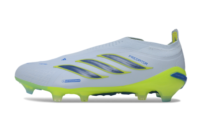 Adidas Predator 26 Elite Laceless FG Firm Ground Soccer Cleats - Grey/Neon Yellow/Blue