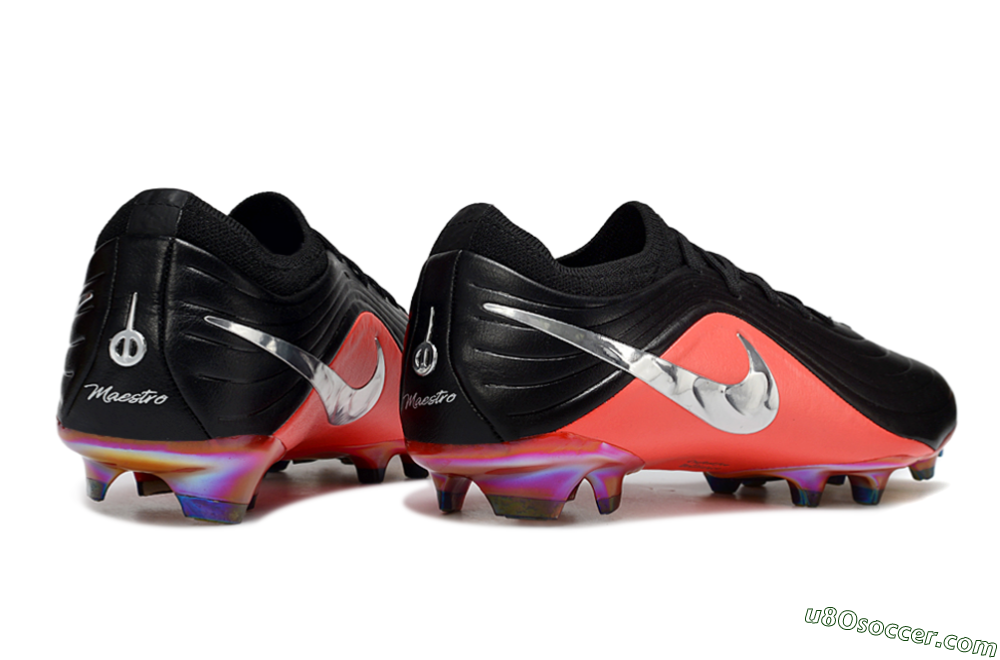 Nike Tiempo Legend 11 Elite FG Firm Ground Soccer Cleats - Black/Fiery Coral/Silver 6