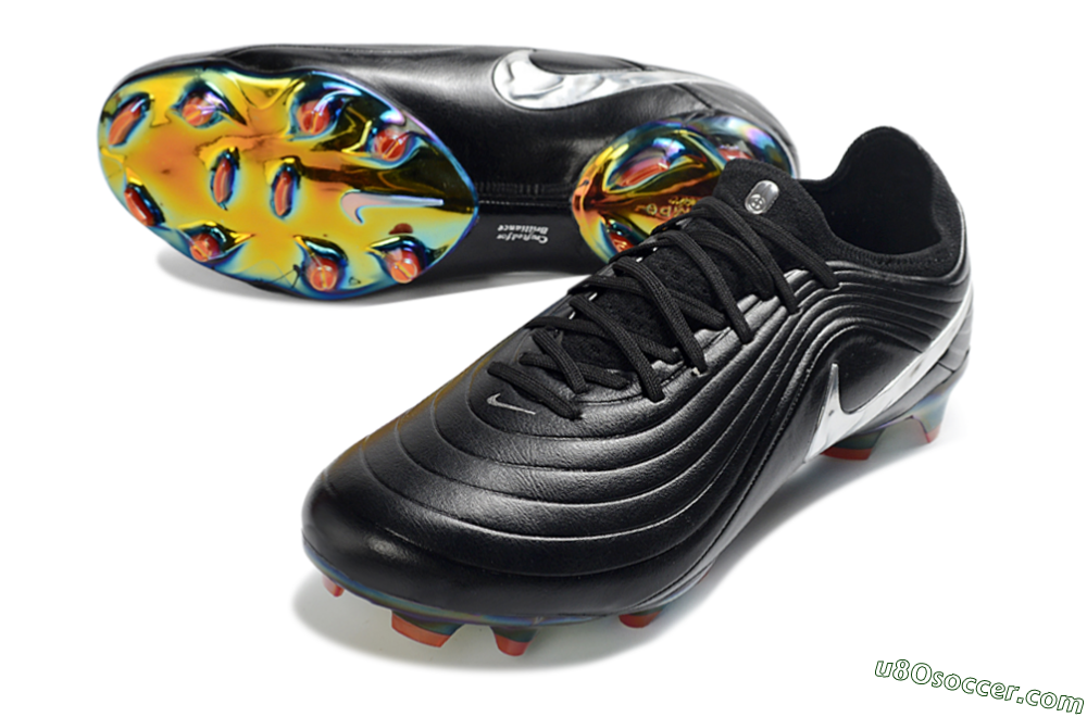 Nike Tiempo Legend 11 Elite FG Firm Ground Soccer Cleats - Black/Aurora Burst/Metallic Silver 3