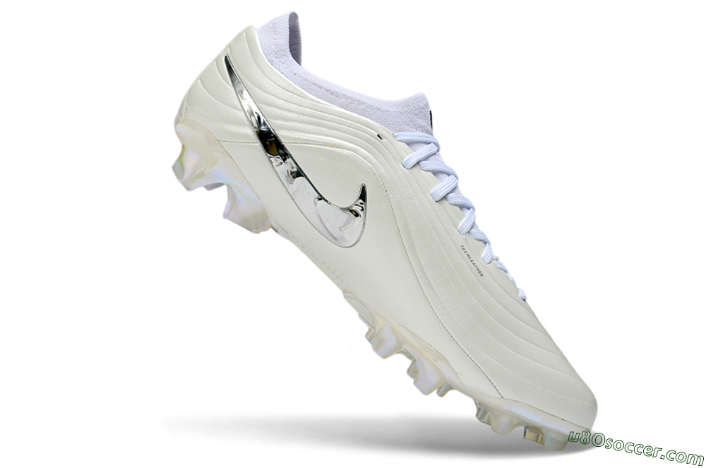 Nike Tiempo Legend 11 Elite FG Firm Ground Soccer Cleats - White/Iridescent Silver/Soft Grey 4