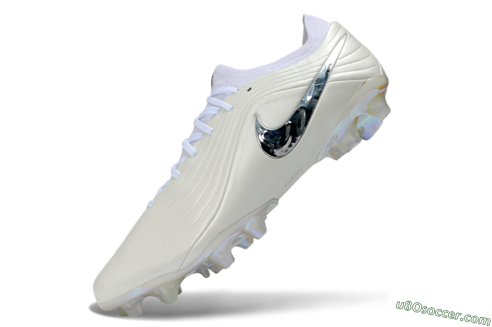 Nike Tiempo Legend 11 Elite FG Firm Ground Soccer Cleats - White/Iridescent Silver/Soft Grey 5