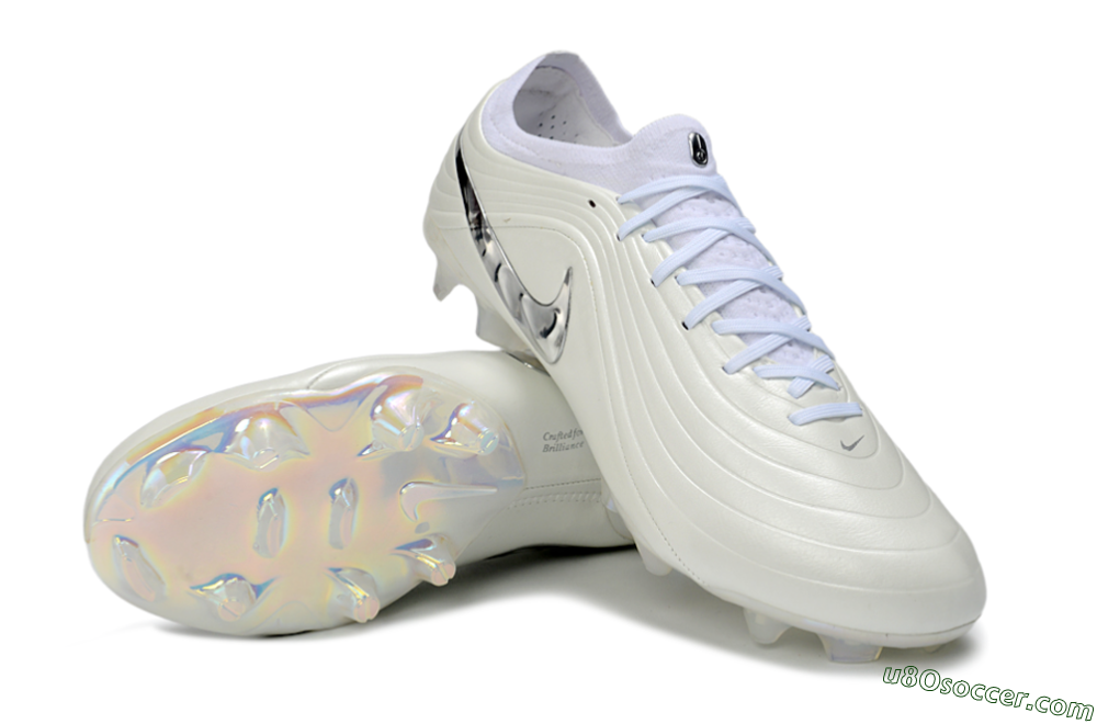 Nike Tiempo Legend 11 Elite FG Firm Ground Soccer Cleats - White/Iridescent Silver/Soft Grey 3