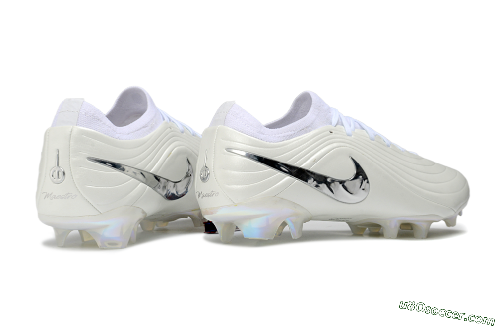 Nike Tiempo Legend 11 Elite FG Firm Ground Soccer Cleats - White/Iridescent Silver/Soft Grey 6