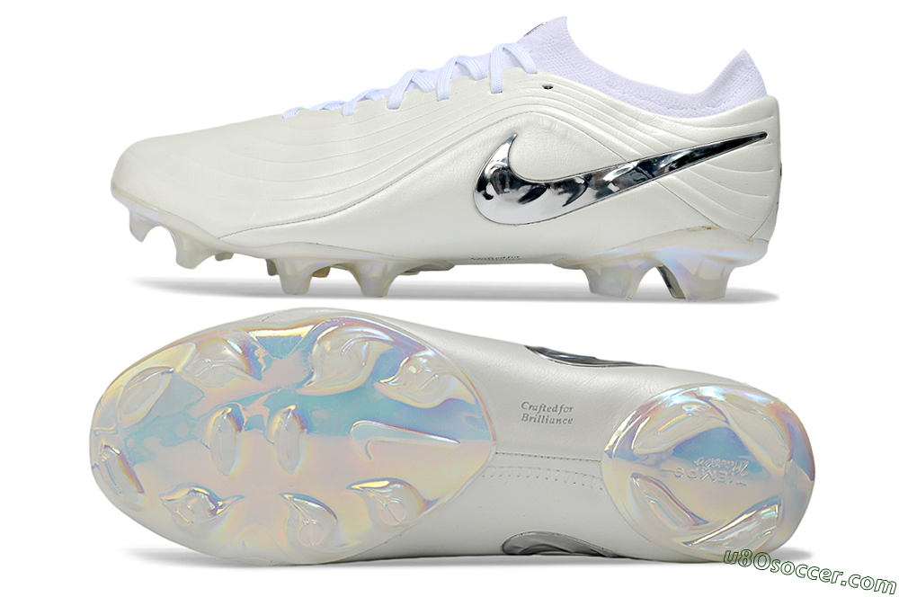 Nike Tiempo Legend 11 Elite FG Firm Ground Soccer Cleats - White/Iridescent Silver/Soft Grey 0