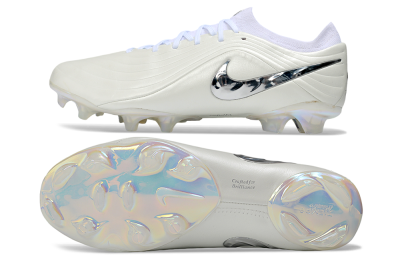 Nike Tiempo Legend 11 Elite FG Firm Ground Soccer Cleats - White/Iridescent Silver/Soft Grey