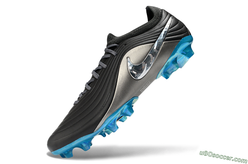 Nike Tiempo Legend 11 Elite FG Firm Ground Soccer Cleats - Black/Silver/Blue 5