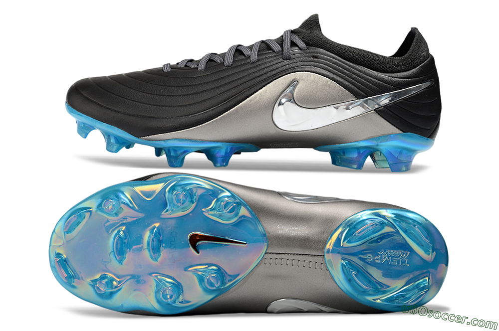 Nike Tiempo Legend 11 Elite FG Firm Ground Soccer Cleats - Black/Silver/Blue 0