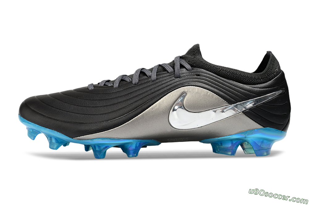 Nike Tiempo Legend 11 Elite FG Firm Ground Soccer Cleats - Black/Silver/Blue 2