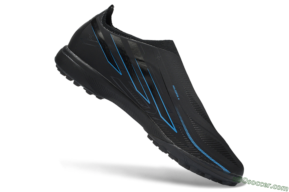 Adidas F50 Hyperfast Elite Laceless TF Artificial Turf Soccer Shoes - Black/Electric Blue/Shadow Gray 4