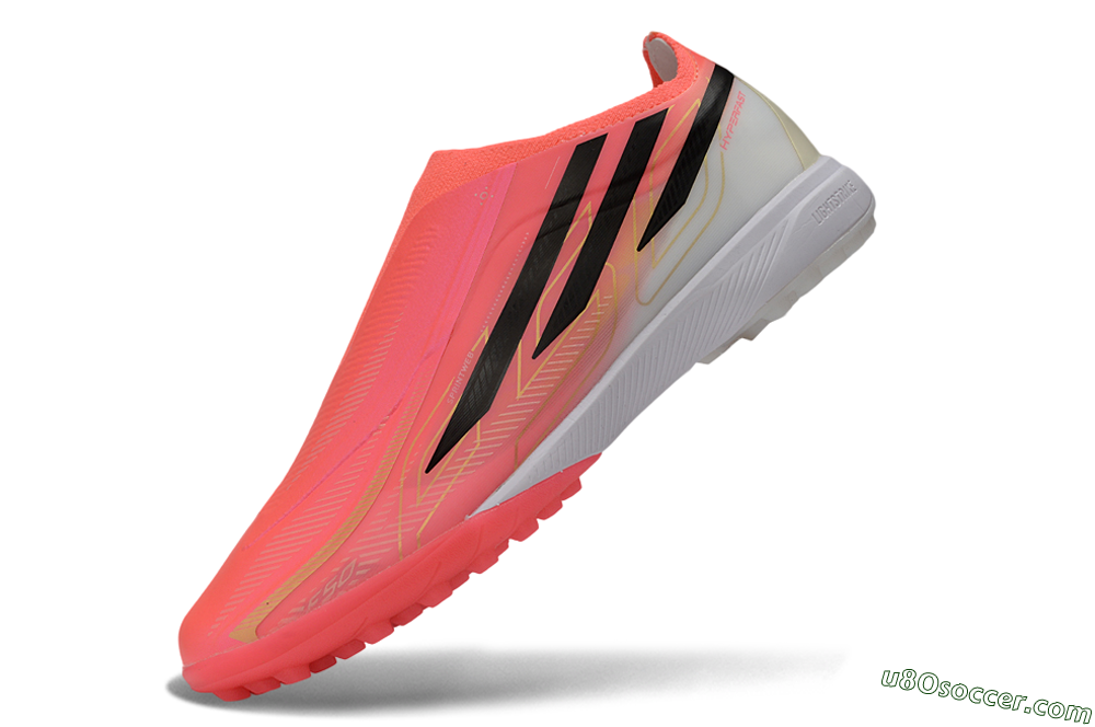 Adidas F50 Hyperfast Elite Laceless TF Artificial Turf Soccer Shoes - Pink/Electric Pink/Classic Black 5