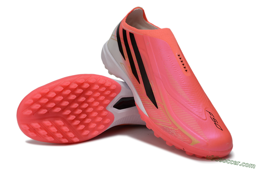 Adidas F50 Hyperfast Elite Laceless TF Artificial Turf Soccer Shoes - Pink/Electric Pink/Classic Black 3