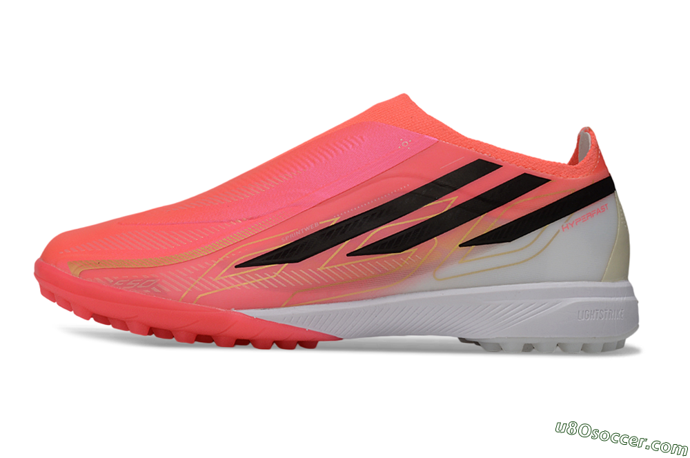 Adidas F50 Hyperfast Elite Laceless TF Artificial Turf Soccer Shoes - Pink/Electric Pink/Classic Black 2
