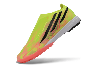 Adidas F50 Hyperfast Elite Laceless TF Artificial Turf Soccer Shoes - Yellow/Neon Green/Radiant Pink