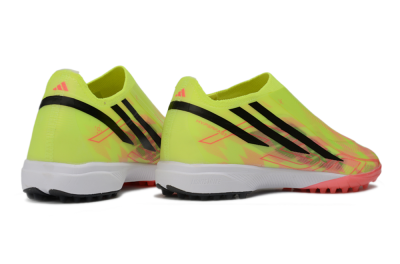 Adidas F50 Hyperfast Elite Laceless TF Artificial Turf Soccer Shoes - Yellow/Neon Green/Radiant Pink