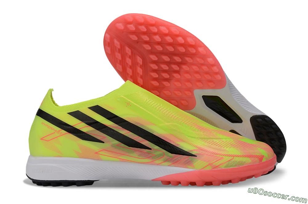 Adidas F50 Hyperfast Elite Laceless TF Artificial Turf Soccer Shoes - Yellow/Neon Green/Radiant Pink 1