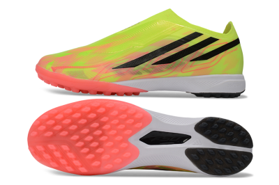 Adidas F50 Hyperfast Elite Laceless TF Artificial Turf Soccer Shoes - Yellow/Neon Green/Radiant Pink