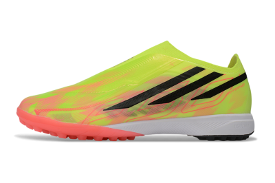 Adidas F50 Hyperfast Elite Laceless TF Artificial Turf Soccer Shoes - Yellow/Neon Green/Radiant Pink