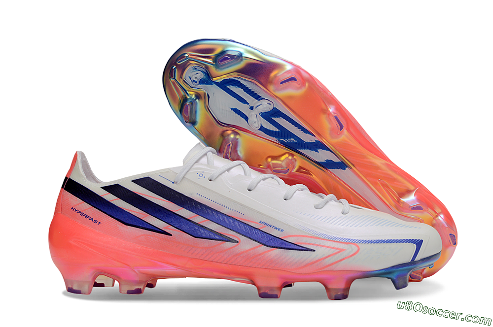 Adidas F50 Hyperfast 2026 World Cup FG Firm Ground Soccer Cleats - White/Electric Pink/Deep Purple 1