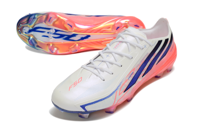 Adidas F50 Hyperfast 2026 World Cup FG Firm Ground Soccer Cleats - White/Electric Pink/Deep Purple
