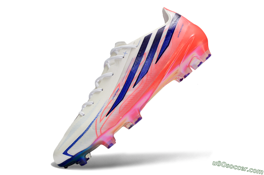 Adidas F50 Hyperfast 2026 World Cup FG Firm Ground Soccer Cleats - White/Electric Pink/Deep Purple 5