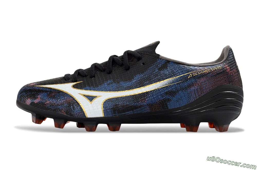 Mizuno Alpha 3 FG Firm Ground Soccer Cleats - Black/Midnight Blue/Ruby Red 2