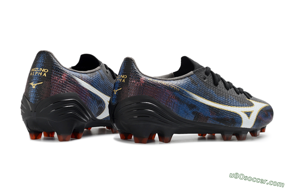 Mizuno Alpha 3 FG Firm Ground Soccer Cleats - Black/Midnight Blue/Ruby Red 6
