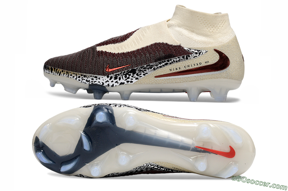 Nike Phantom 6 Elite High FG Firm Ground Soccer Cleats - Red/Crimson Fusion/Soft Cream 0