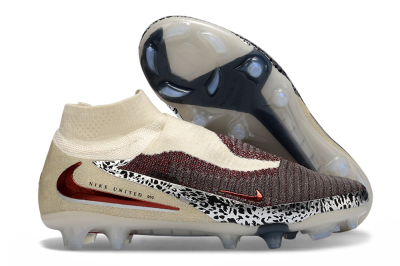 Nike Phantom 6 Elite High FG Firm Ground Soccer Cleats - Red/Crimson Fusion/Soft Cream