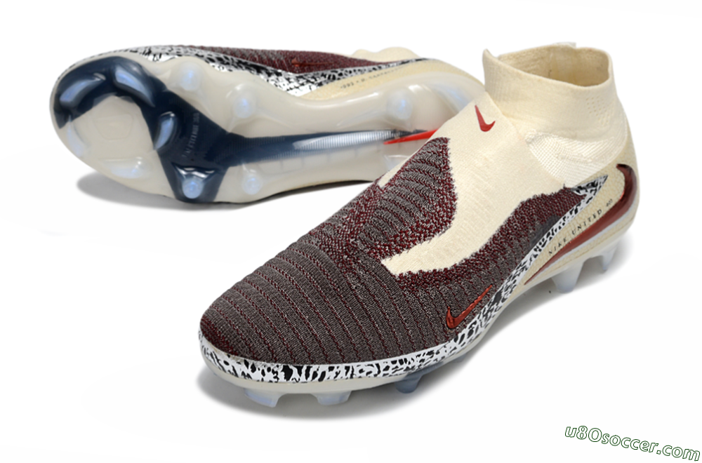 Nike Phantom 6 Elite High FG Firm Ground Soccer Cleats - Red/Crimson Fusion/Soft Cream 3