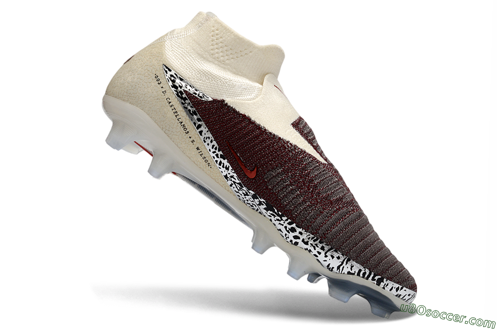Nike Phantom 6 Elite High FG Firm Ground Soccer Cleats - Red/Crimson Fusion/Soft Cream 4