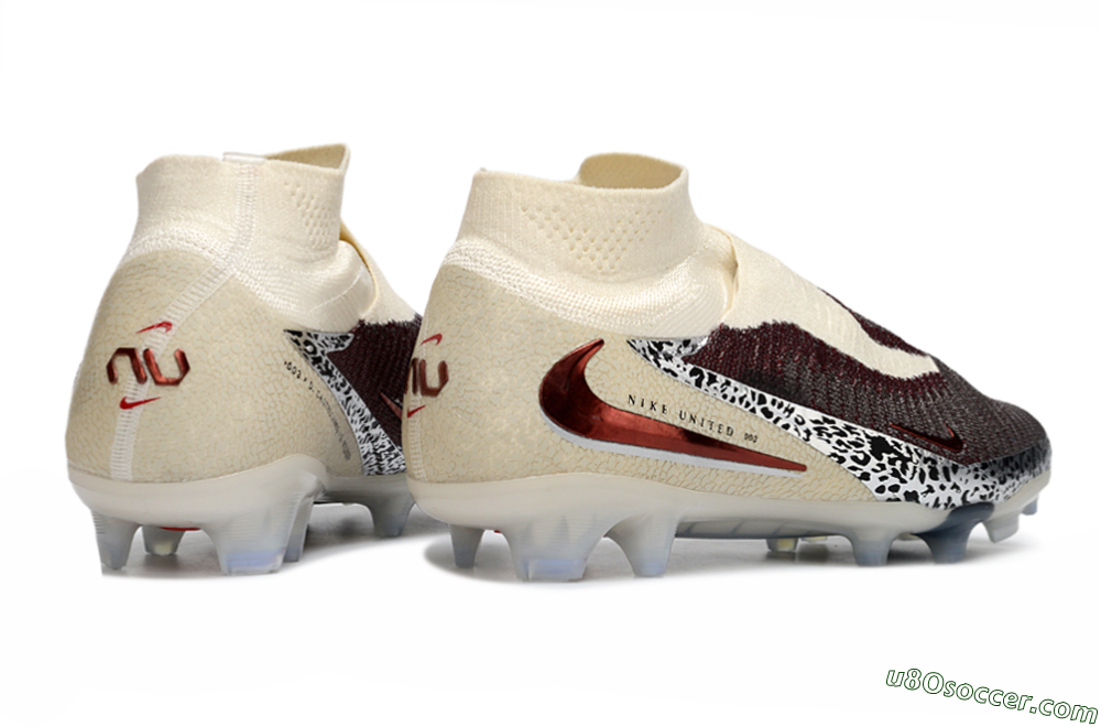 Nike Phantom 6 Elite High FG Firm Ground Soccer Cleats - Red/Crimson Fusion/Soft Cream 6