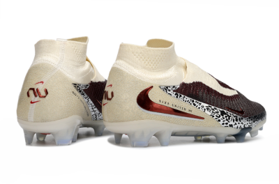 Nike Phantom 6 Elite High FG Firm Ground Soccer Cleats - Red/Crimson Fusion/Soft Cream