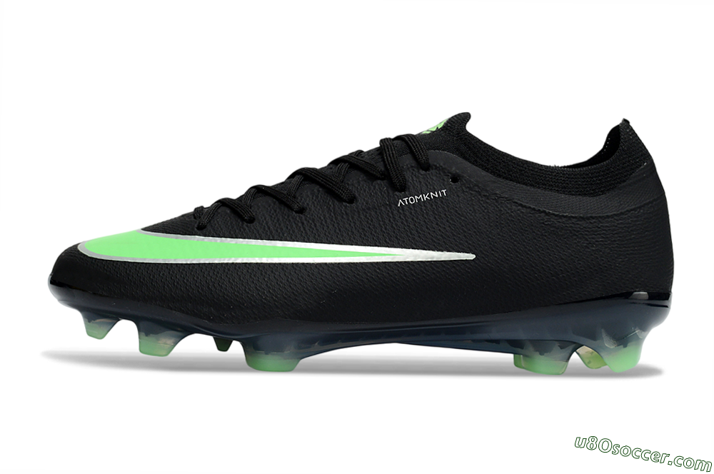 Nike Air Zoom Mercurial Vapor 17 Elite FG Firm Ground Soccer Cleats - Black/Electric Green/Metallic Silver 2
