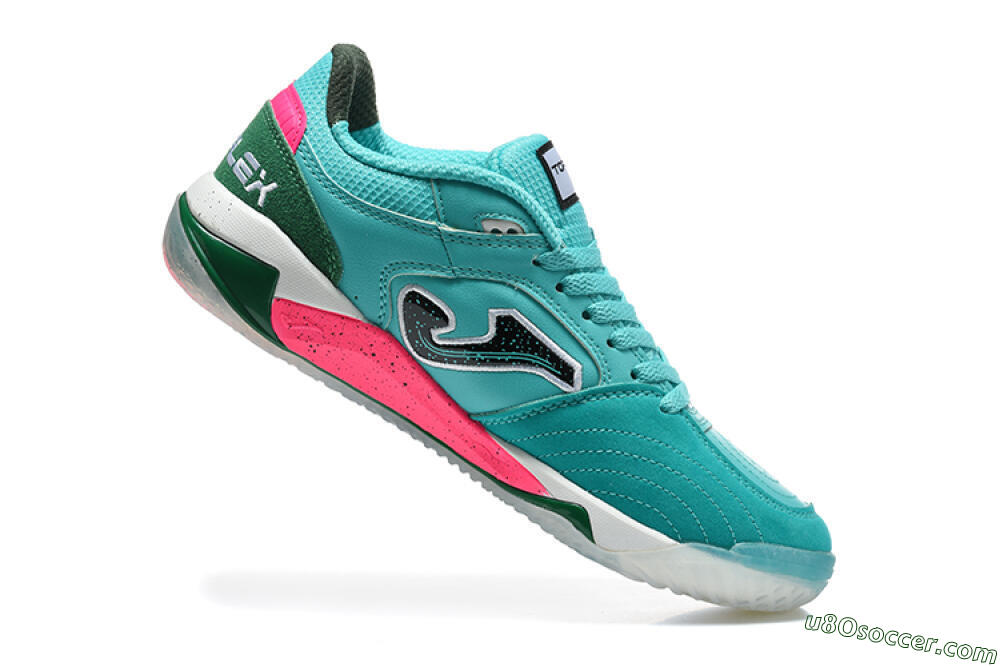 Joma Top Flex IC Indoor & Futsal Soccer Shoes - Turquoise/Electric Turquoise/Neon Pink 7