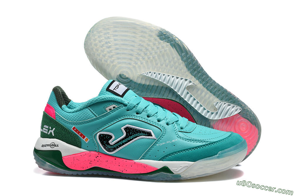 Joma Top Flex IC Indoor & Futsal Soccer Shoes - Turquoise/Electric Turquoise/Neon Pink 1