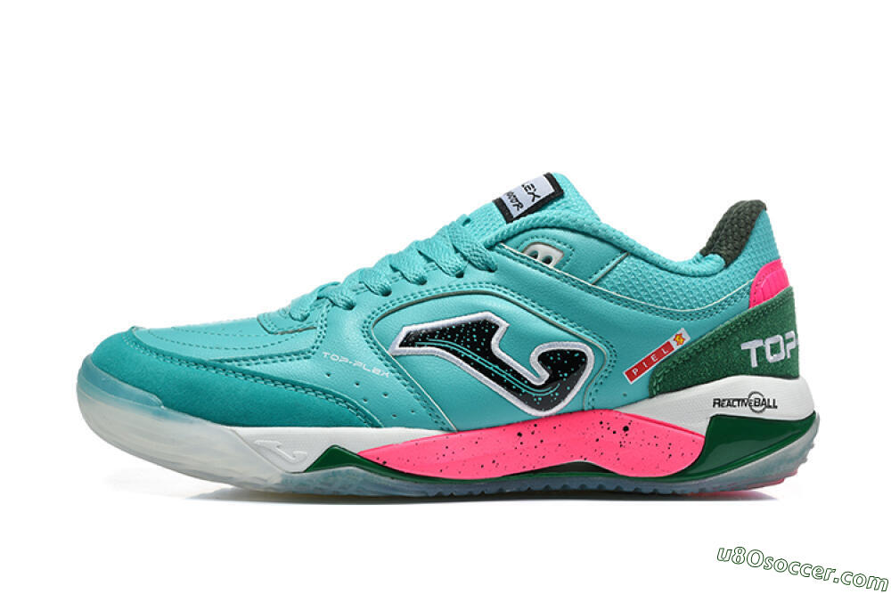 Joma Top Flex IC Indoor & Futsal Soccer Shoes - Turquoise/Electric Turquoise/Neon Pink 2