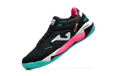 Joma Top Flex IC Indoor & Futsal Soccer Shoes - Black/Electric Turquoise/Hot Pink